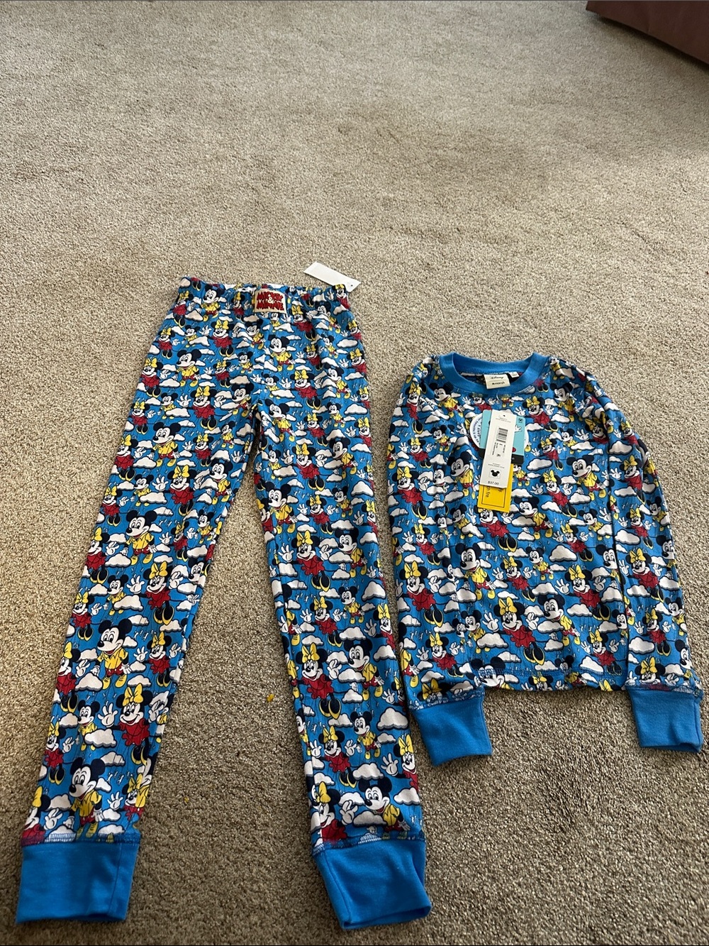 Balloon Macys Exclusive Kids Blue Mickey Mouse Two-Piece Pajama Set size 8
